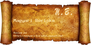 Magyari Boriska névjegykártya